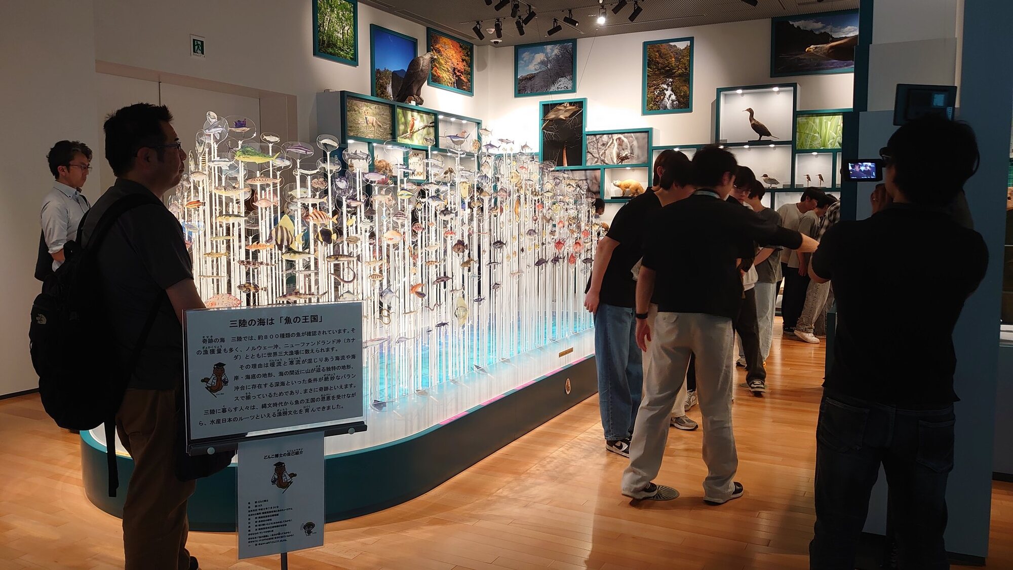 三陸の海の恵みを伝える展示コーナー